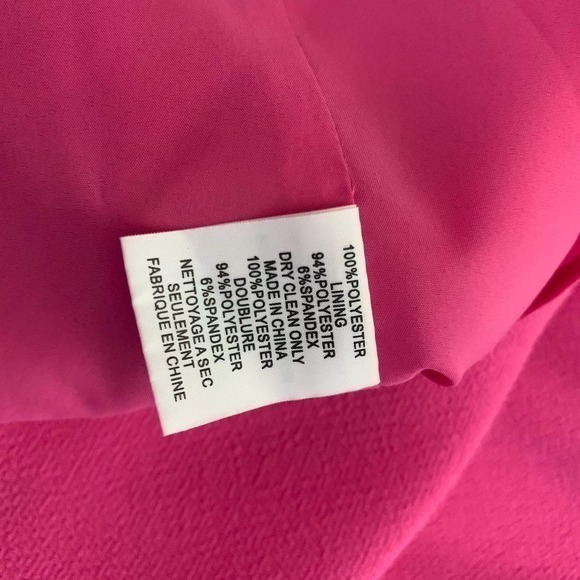TRINA TURK Dress 4‎ Hot Pink Fringe Crepe Sheath Mini Preppy Resort Vacation - Picture 10 of 11